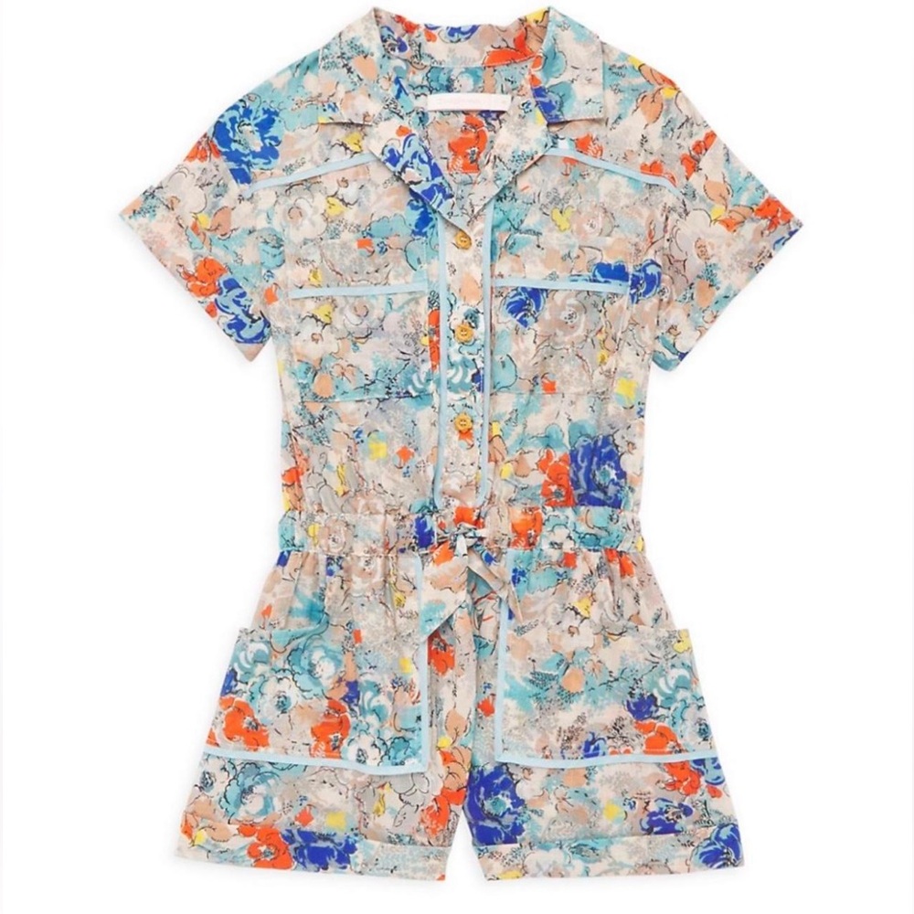 Zimmermann Kids Clover Pocket Floral Playsuit